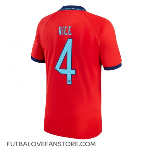 Anglicko Declan Rice #4 Vonkajší futbalový dres MS 2022 Krátky Rukáv